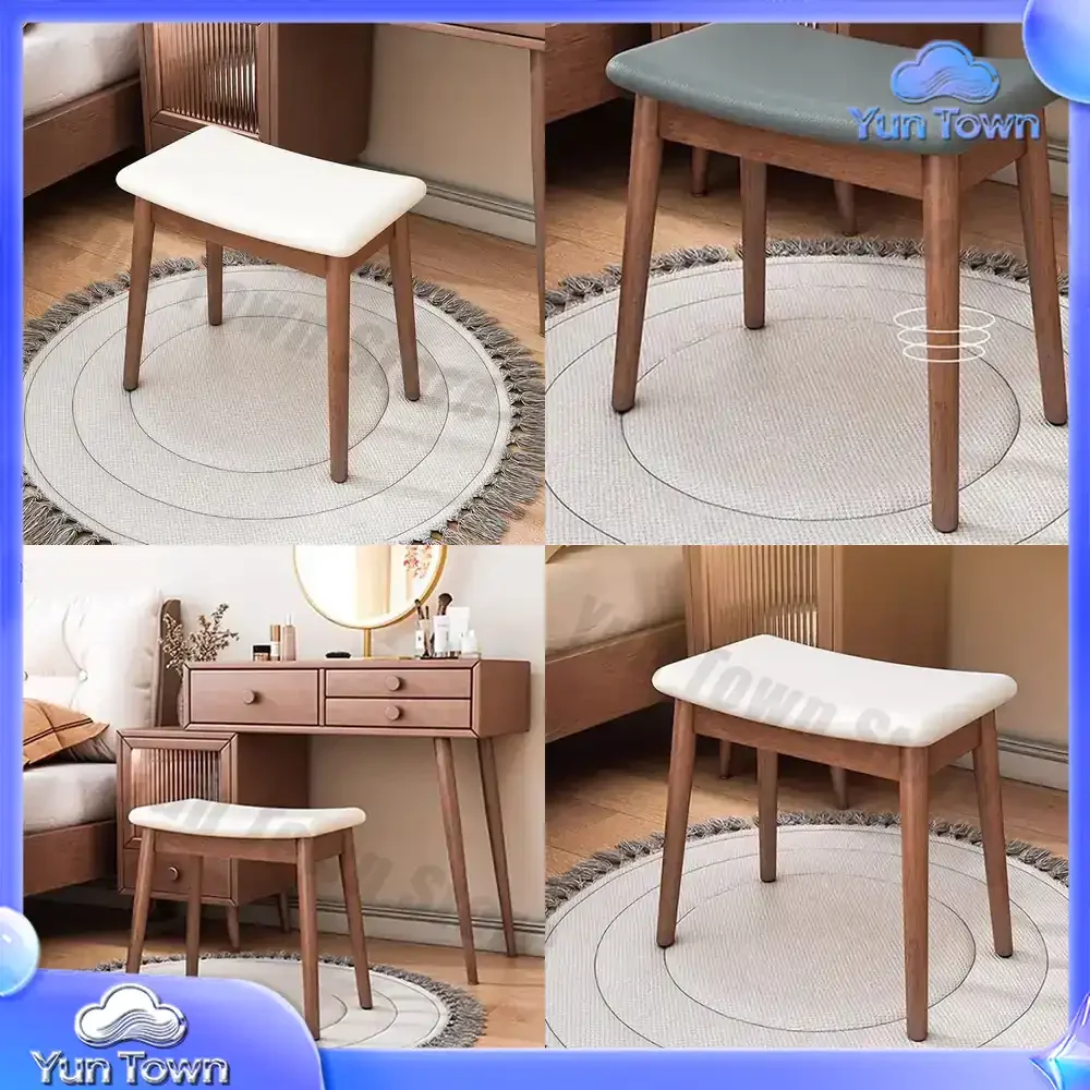 Wood Mobile Step Stool Vanity Chair Living Room Designer Foot Stool Designer Luxury Modern Bedroom Tabouret Salon Furniture