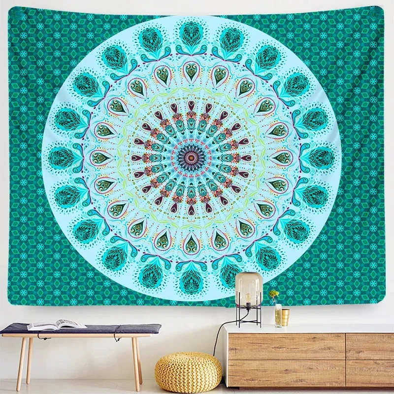 

Mandala Lace Tapestry Wall Decoration Living Room Boho Tapestry Wall Beach Towel Thin Blanket Travel Mat Printed Fabric