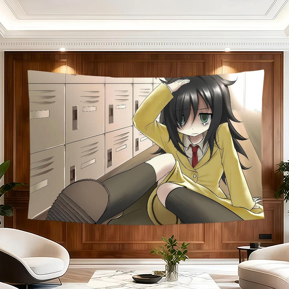 Anime Kuroki Tomoko W-WataMote flag Room Decoration Wall Tapestry Hanging Aesthetic Bedrooms Advertising Banner