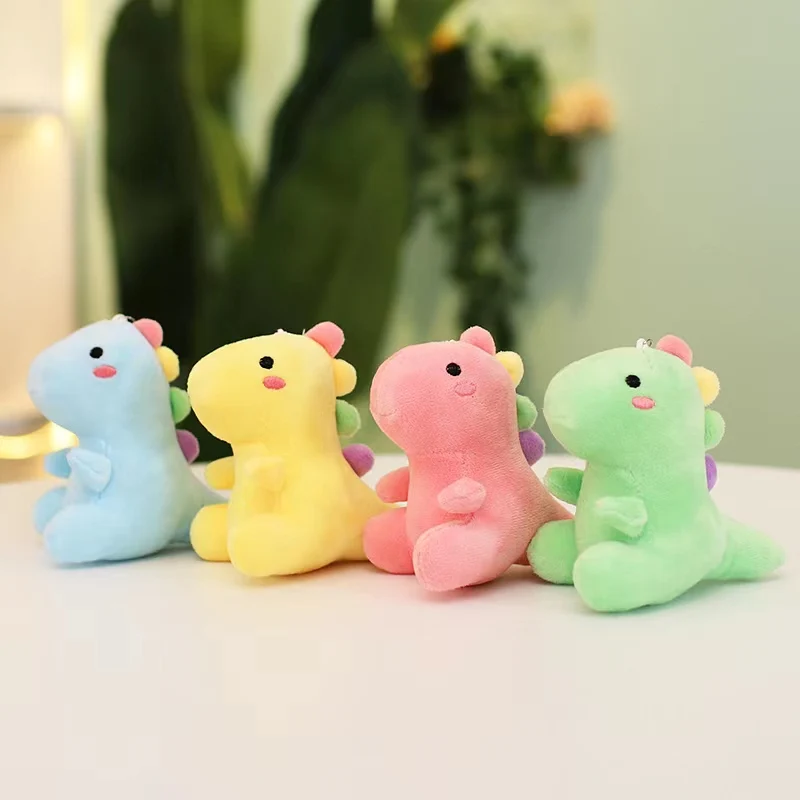 12cm Cute Dinosaur Plush Doll Toys Pendant  Bag Accessories Keychain Pendant Bag Car Pendant Children\'s Gifts