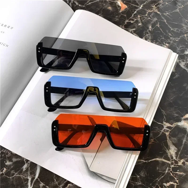 1pcs Retro Street Shot Sunglasse Men Half Frame Show thin Face Sunglasses Women Glasse Car Driving Glass Anti Glare
