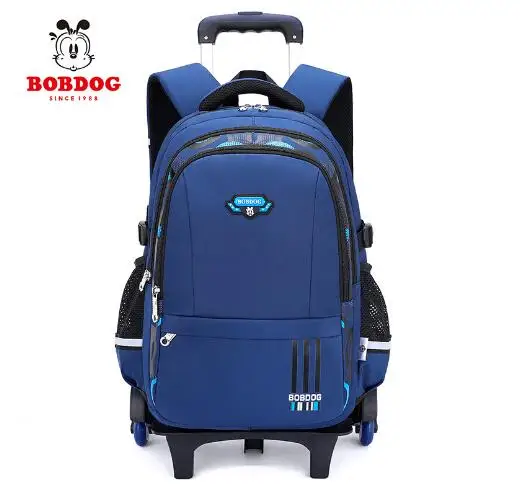 Boy's Rolling Backpack  School Trolley Bag for Teenagers 6 Wheels& 2 Wheels for Middle School Schoolbag With Wheels Travel Bags