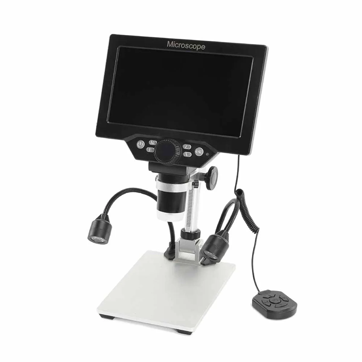 

B74A 7 Inch LCD Digital Microscope 1200X Zoom, 12MP High-Resolution for Soldering & PCB Inspection,Continuous Magnification A