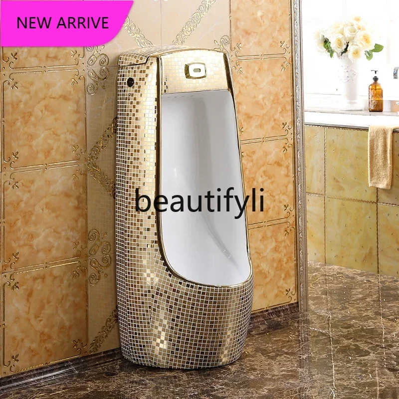 Personalized golden urinal household induction urinal wall-mounted, creative urinal wall-mounted6239