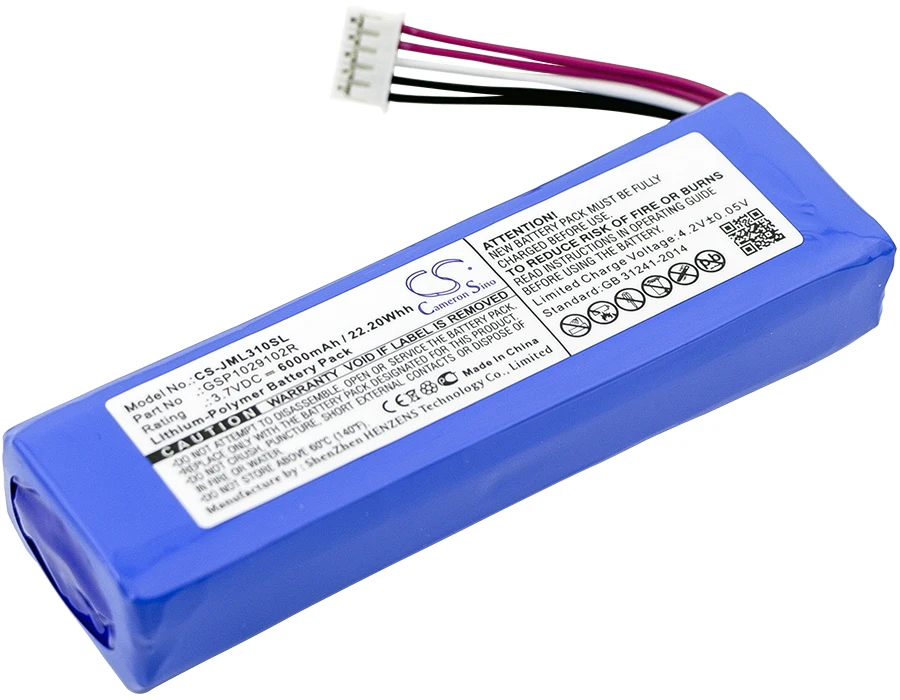 Speaker Battery 6000mAh GSP1029102R P763098 for JBL Charge 2+,Charge 2 Plus,Charge 3 2015,Charge 3 (2015 Version 2) ,Charge 2