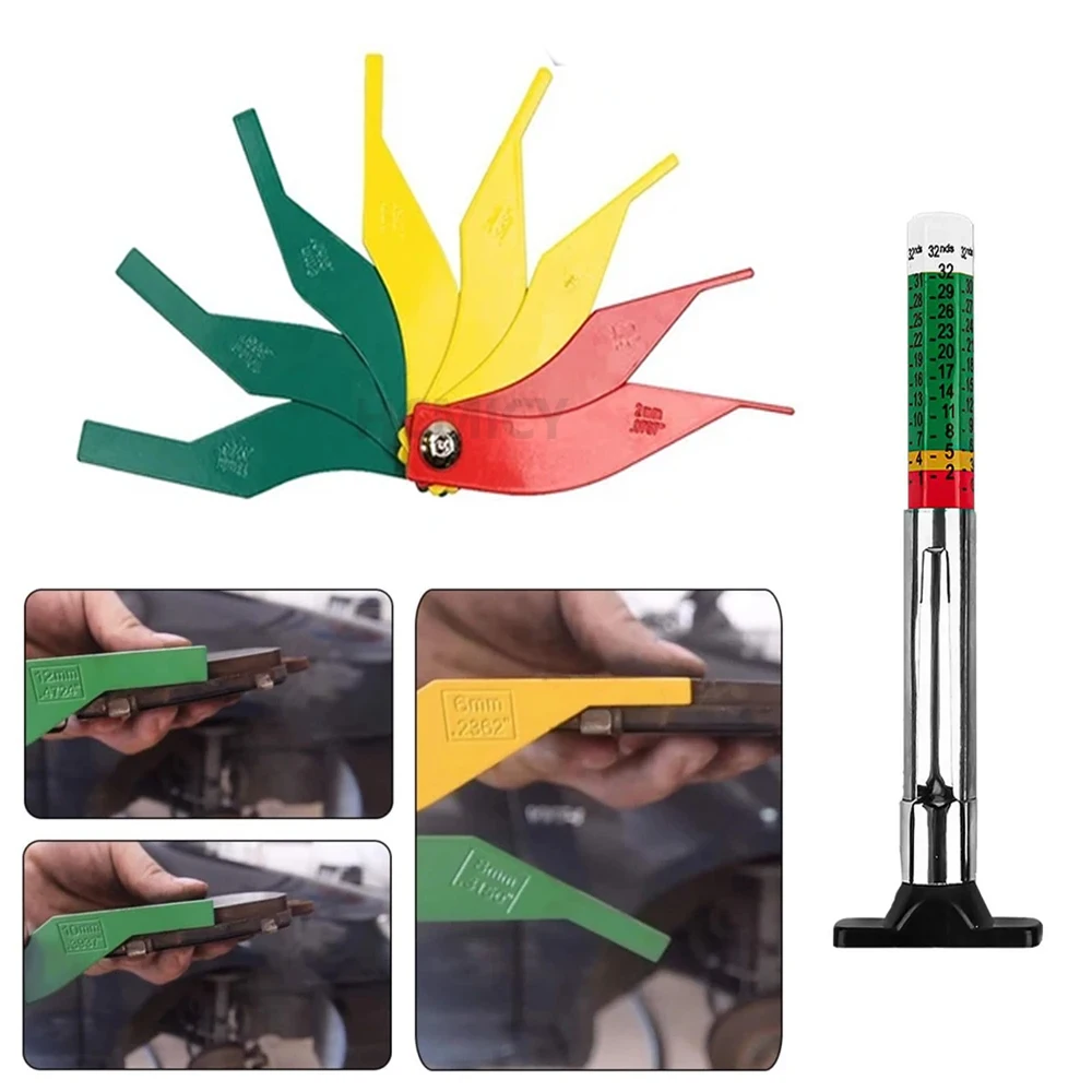 Medidor de espessura da pastilha de freio de automóvel, escala de detecção de desgaste, instrumento de medição de desgaste