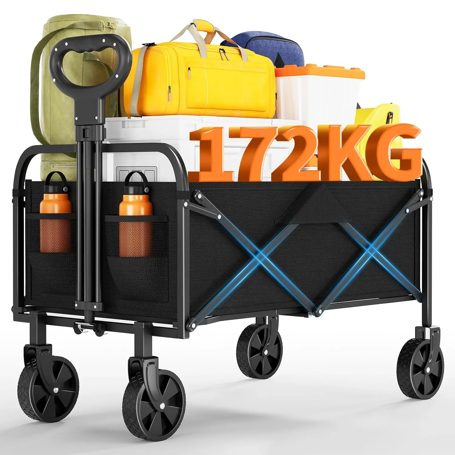 

Customization 220L Foldable Cart, 380LB Capacity, 360° Wheels For All Terrains - Perfect