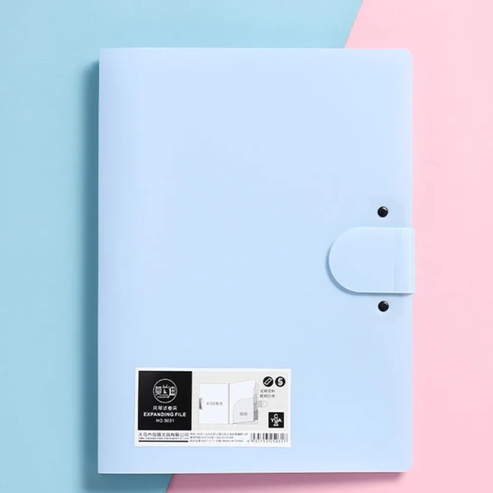 8 Pockets Expanding File Folder A4 Multi-layer File Organizer Portable with Clipboard Document Storage Bag School Supplies