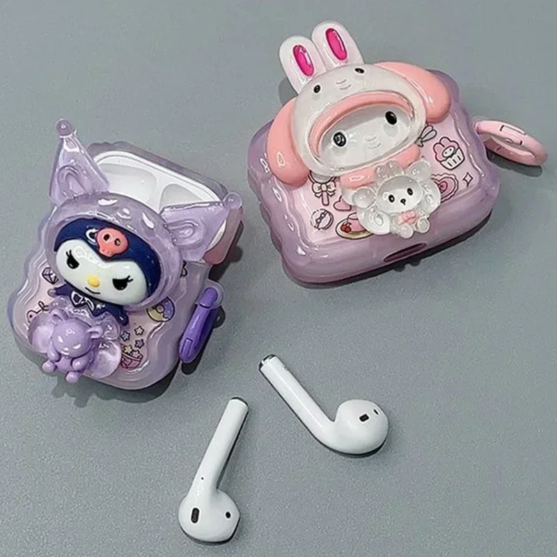 Cute Hello Kitty KuromiMy Melody Sanrio Airpods Case Kawaii 3D Cartoon Airpods 3 2 1 Pro Creative Protectuve Covers Girl Gifts