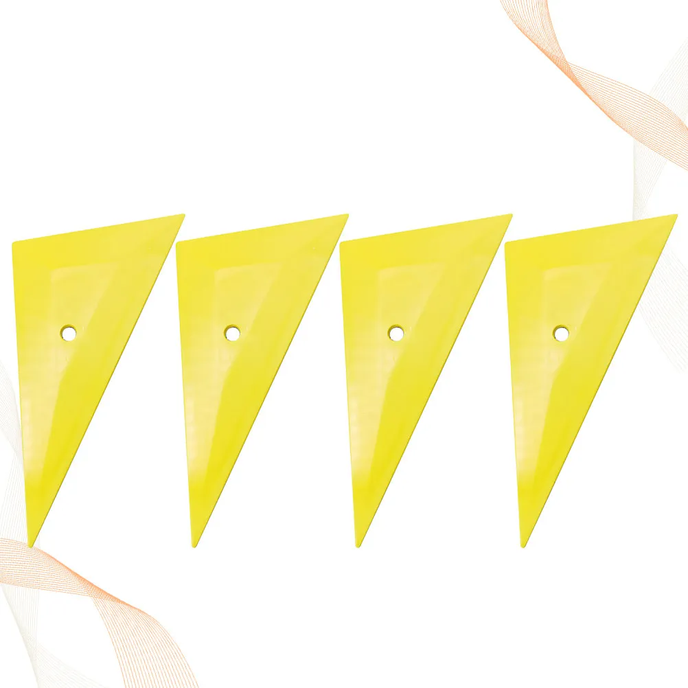 4Pcs Film Scraper Professional Rectangular Auto Foil Scrapper Car Window Tool Plastic Squeegee Edge Car Accessories Yellow