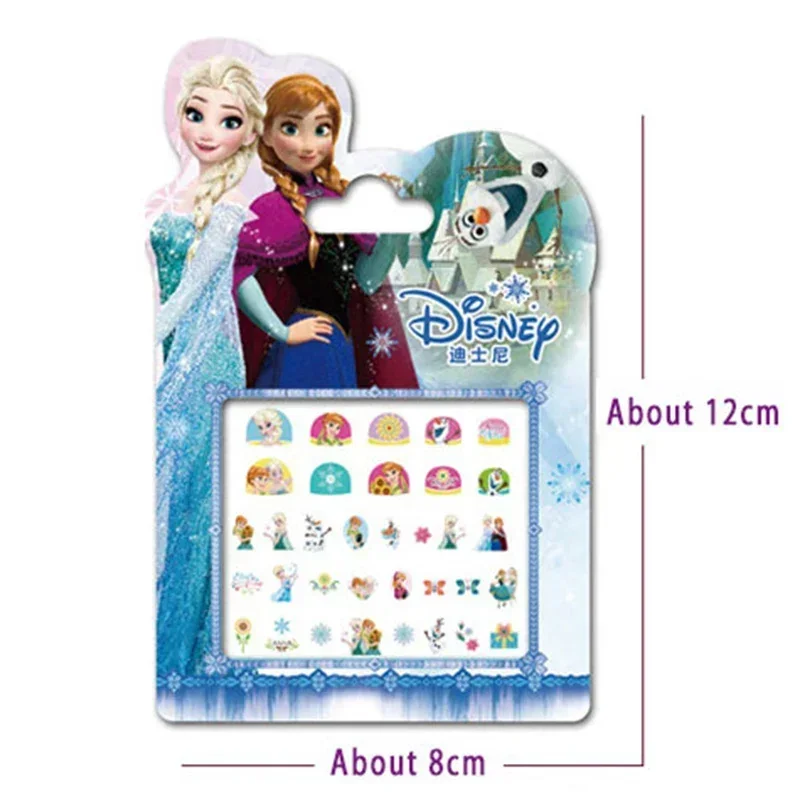 Disney Princess Cartoon Nail Stickers Anime Figures Frozen Elsa Ariel Belle Makeup Nail Stickers Toys for Girls Birthday Gifts