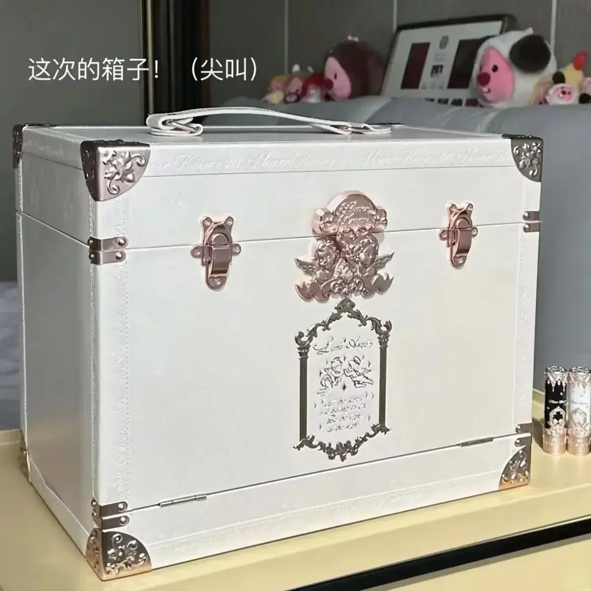 Flower Know Little Angel Swan Ballet Allin Large Gift Box Storage Box Jewelry Box Handheld Mirror Cosmetic Case