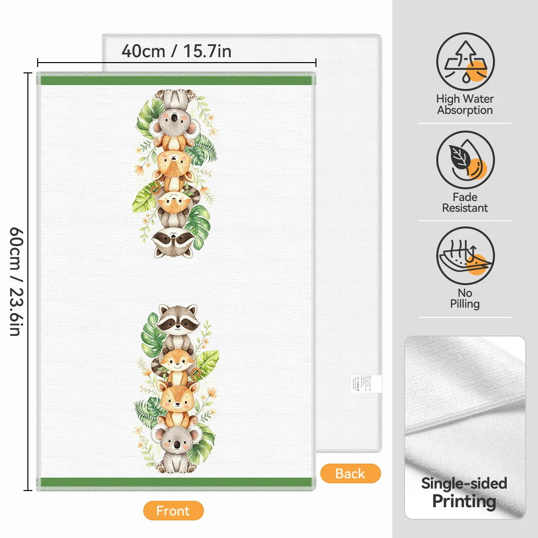 2pcs Set Kitchen Towels Watercolor Forest Animal IllustrationHand Towels Christmas Decorations For Home Noel Dish Towels Gifts