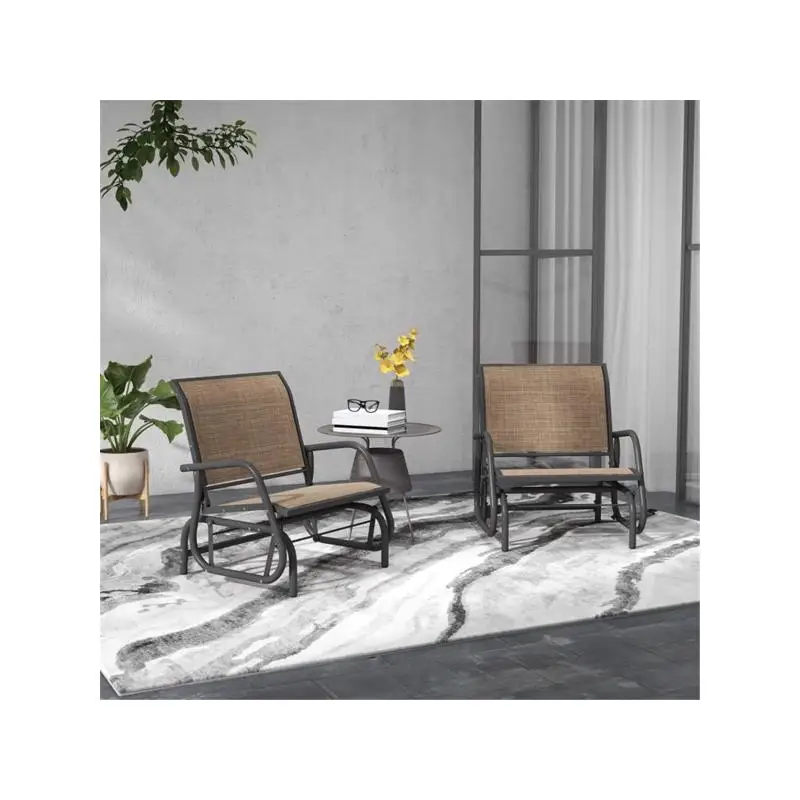 قطعتان من كراسي الشراعية الخارجية للحديقة أو الفناء، حل مريح للجلوس في الهواء الطلق #5