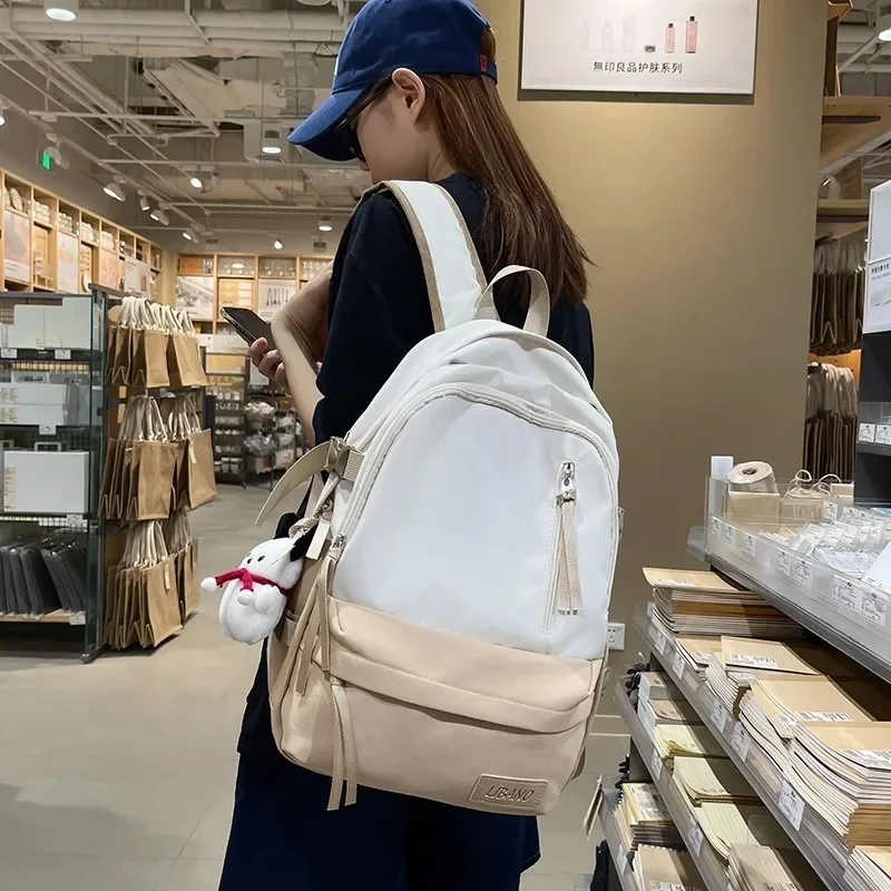 Tas punggung perjalanan wanita, ransel ransel berpergian warna cocok untuk perempuan Mochila nilon wanita