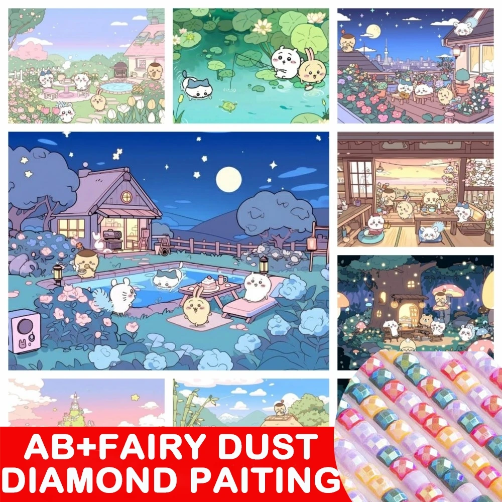 AB الجنية الغبار 2025 لطيف Chikawa مانغا شخصية الماس طقم الطلاء انمي ياباني 5D اليدوية الفن هدية الحرف ديكور المنزل هدية #1