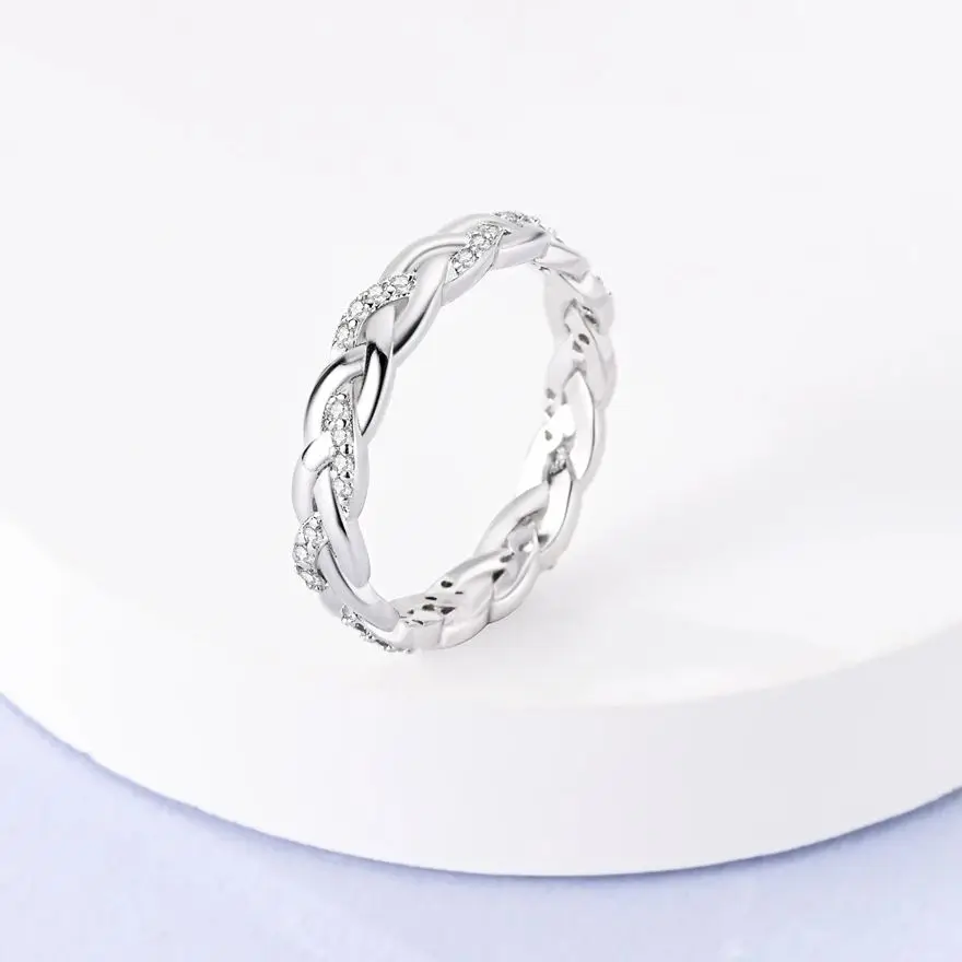 Women's 925 Sterling Silver Stackable Flower Ring, Engagement