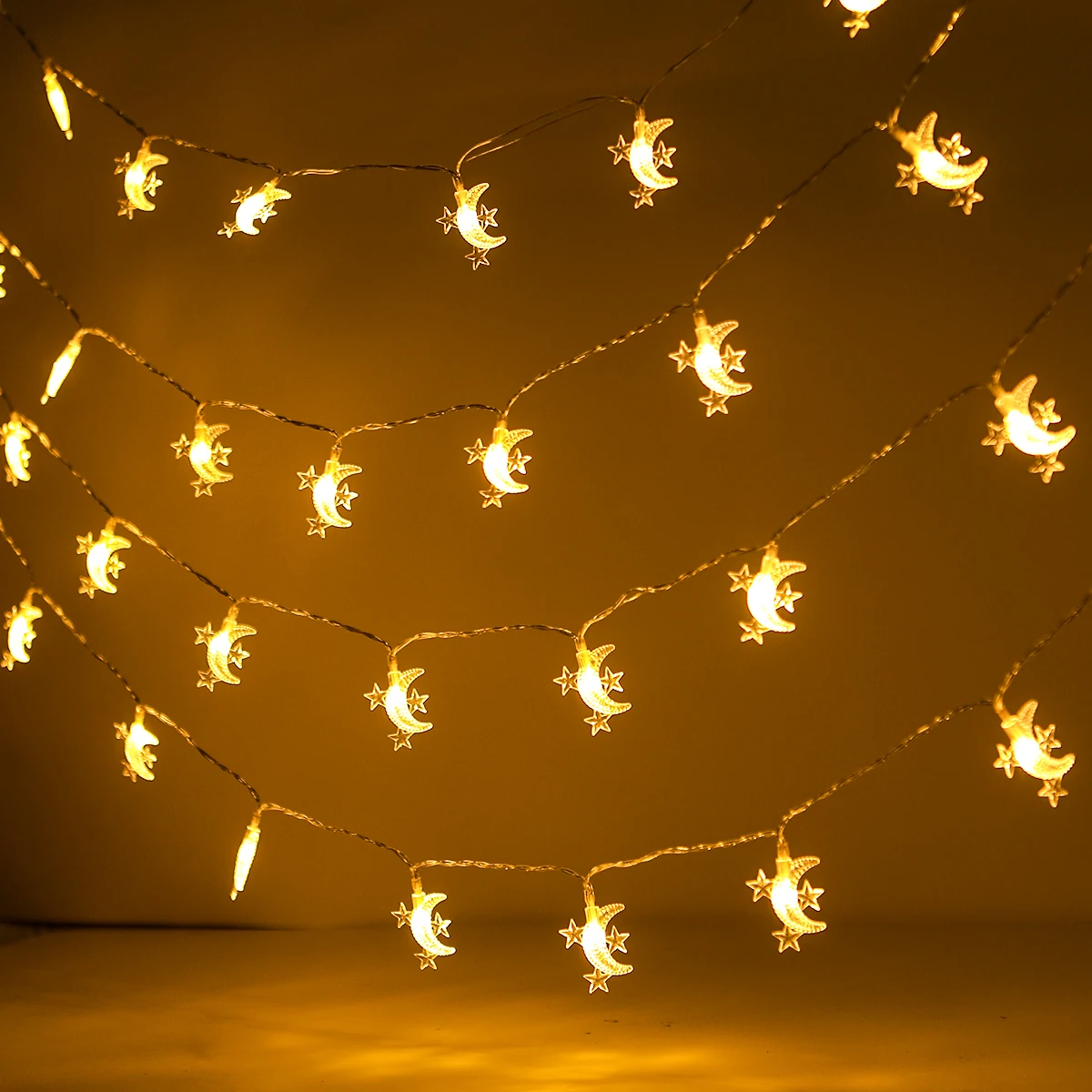 Moon Star LED Fairy String Lights Garland Ramadan Decor For Home 2023 Ramadan Kareem Eid Mubarak Light Islamic Party Lamp