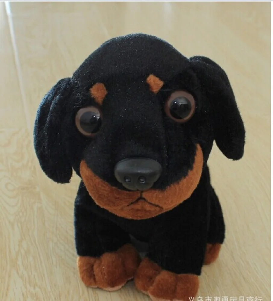 

10 pieces a lot lovely small black dog toy cute stuff dog doll gift about 20cm