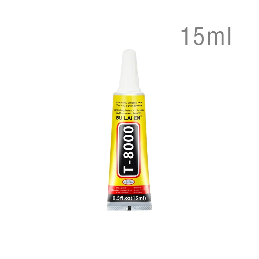 Colle de Contact Transparente pour Réparation de Téléphone, Composants Électroniques, avec Pointe d'Applicateur de Précision, 15ml, T8000