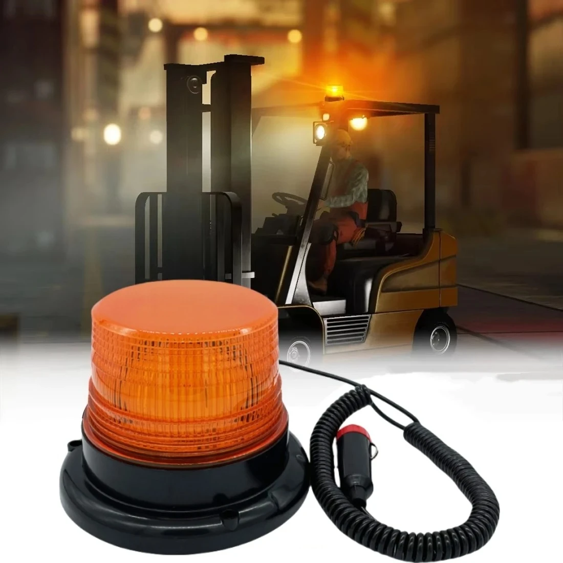 Car Truck Roof Top Warning Light LED Strobe Light Emergency Light Flashing Beacon With Magnetic Base For Security Auto 12V-80V