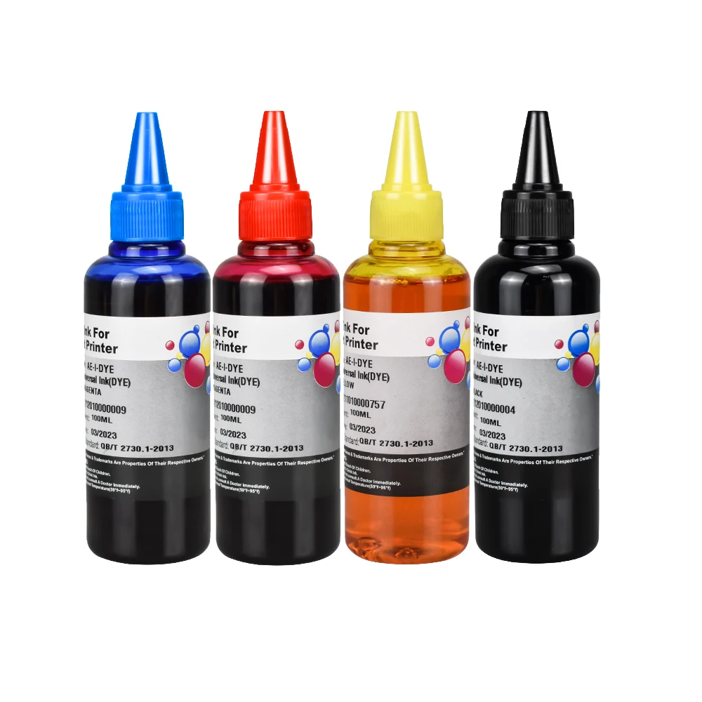 Universal 100ml  Refill DYE Ink kit for Epsons Canons HPs Brothers DELLs Kodaks Inkjet Printer CISS Cartridge Printer Ink