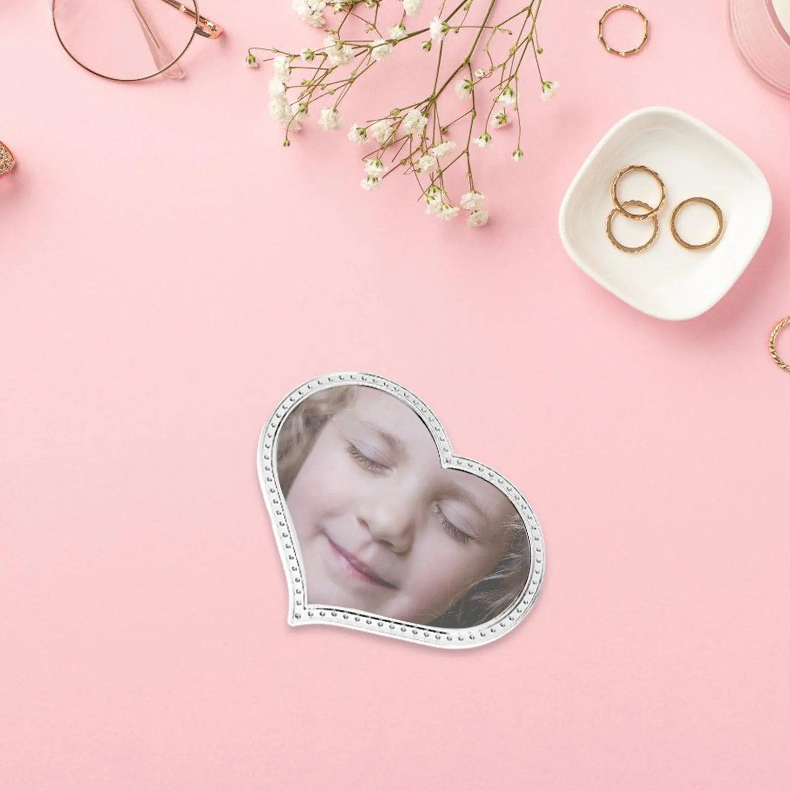 Heart-Shaped HD Safety Mirror for Kids, Vacuum Electroplated Clear Reflection, 2pcs DIY Craft & Music Box Accessory