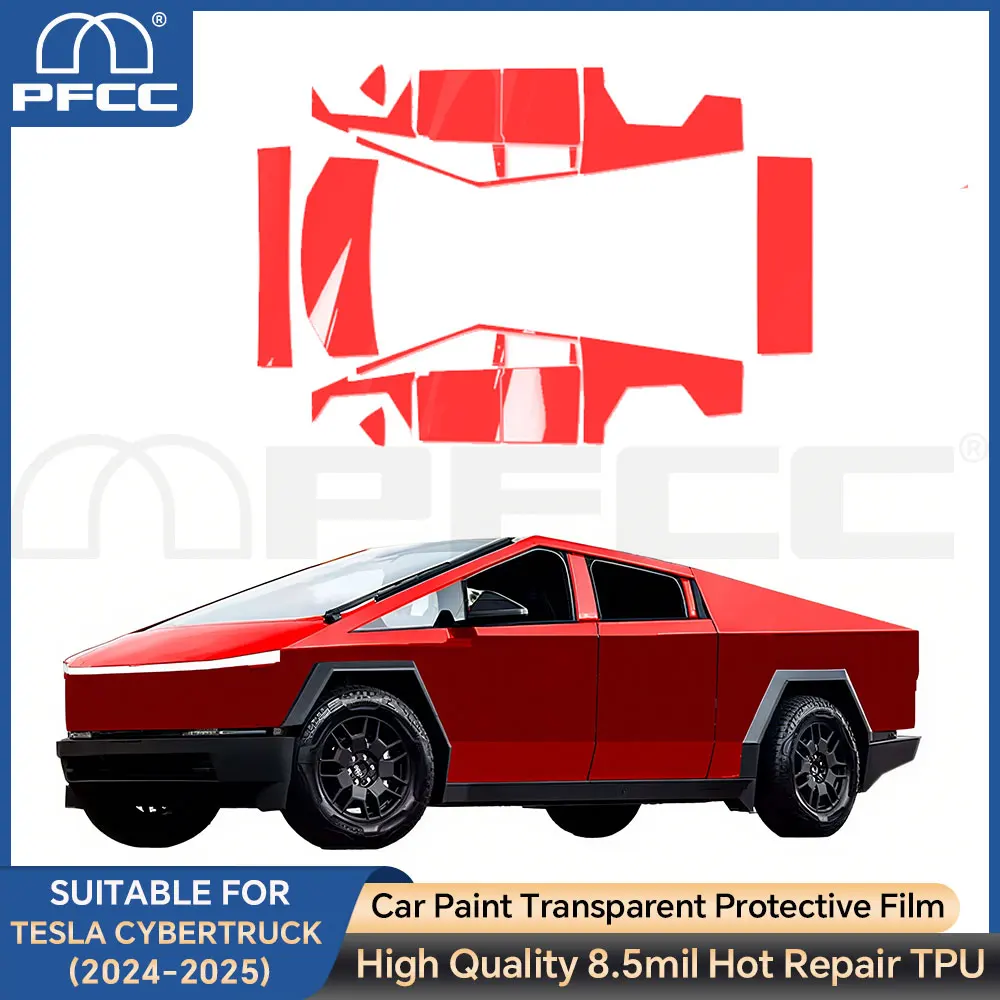 

For Tesla Cybertruck PET Pre-Cut PVC Car Color Changing Film Decal Anti-Scratch Vinyl Film Auto Body Color Change Car Accessorie