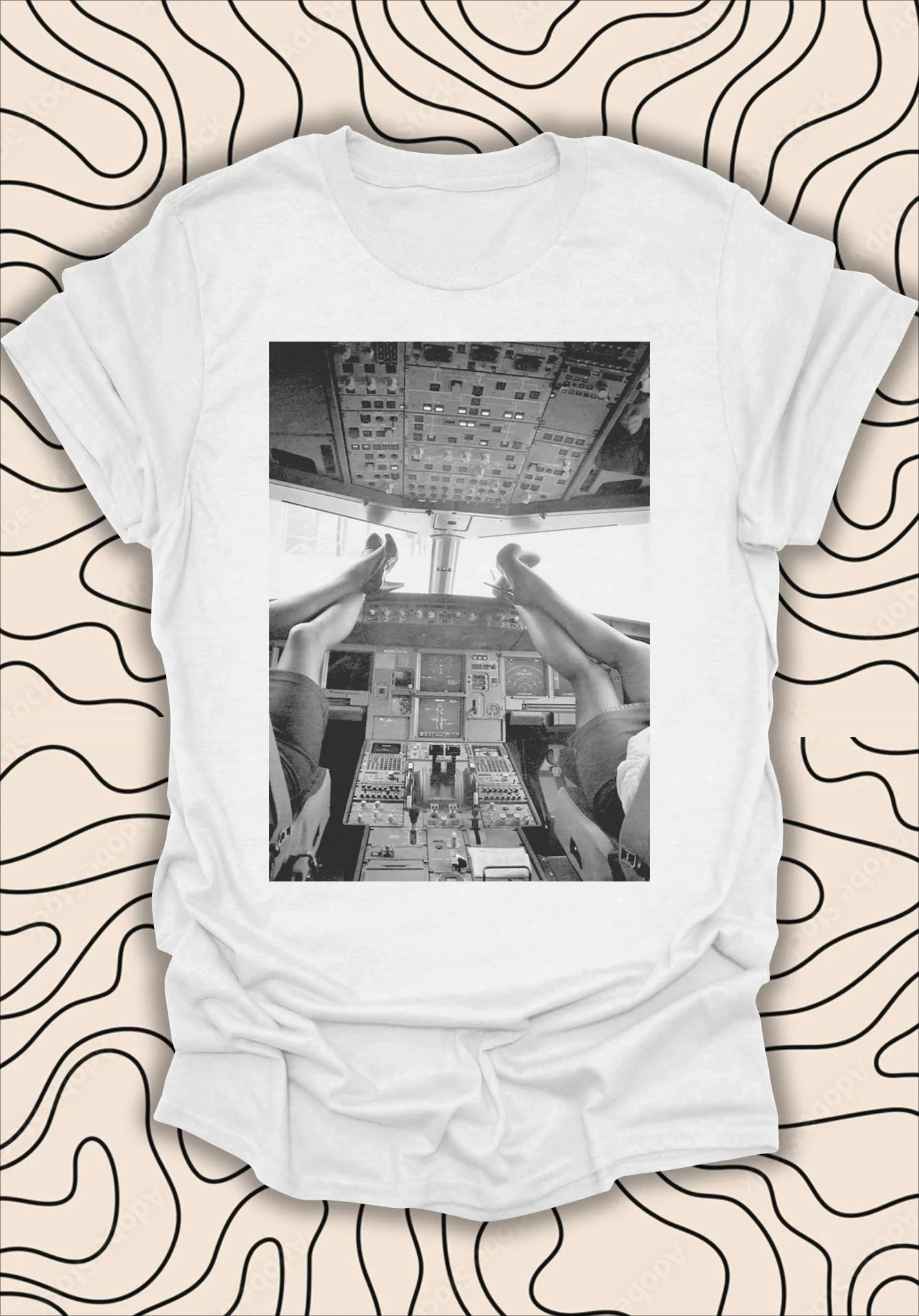 Cockpit Vibes T-Shirt Aviation Graphic Tee Fun Pilot Enthusiast Gift Summer cotton loose and breathable unisex T-shirt