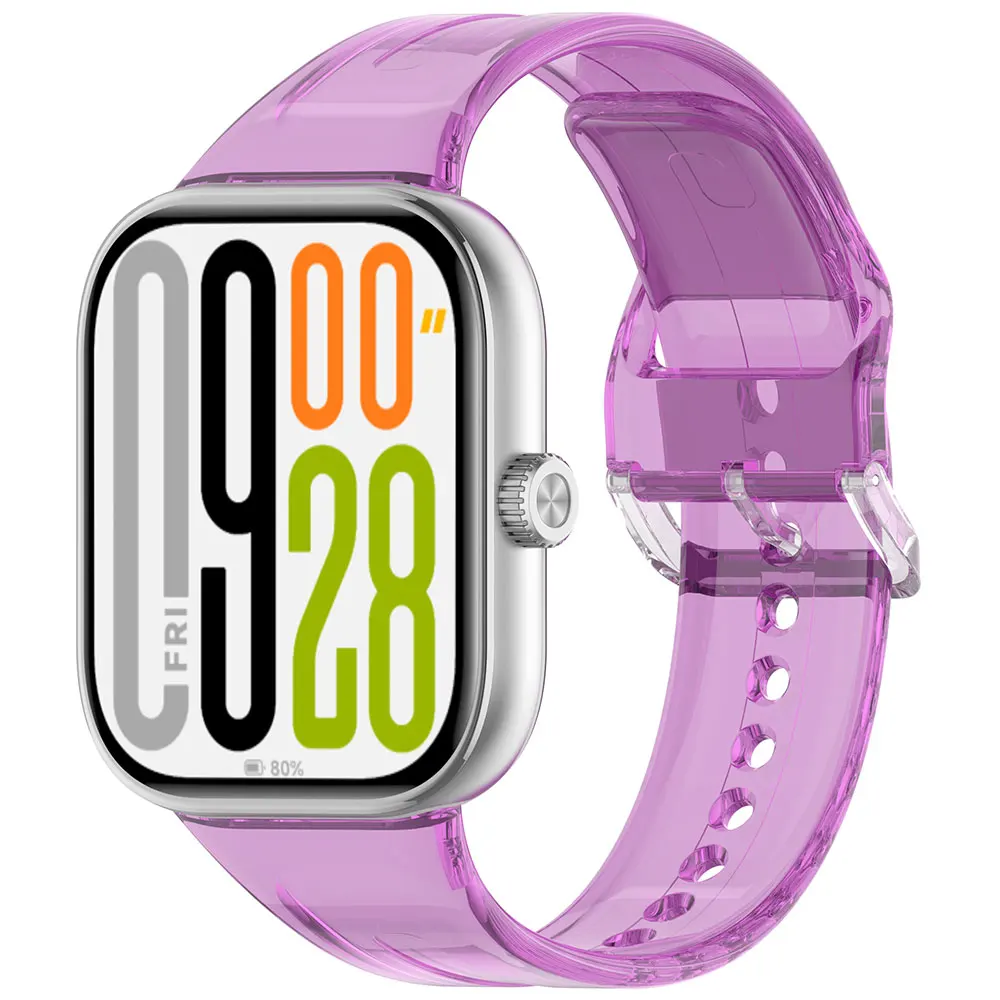 Silicone Watchband For Xiaomi Mi Band 9 Pro 8Pro Transparent Sunshine Turn Color Strap For Redmi Watch 5 4 Bracelet Wristband