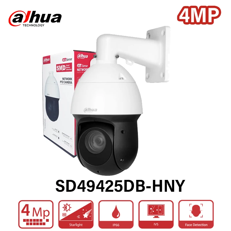 

Dahua 4MP 25x Starlight Network PTZ Camera 5-125mm Face detection Perimeter protection IR SD49425DB-HNY Replace SD49425GB-HNR
