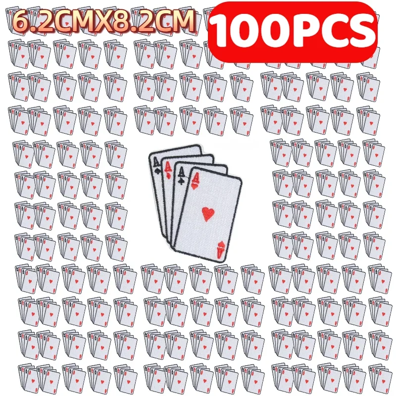 10/50/100PCS R Adhesive DIY Clothing Accessories European and American Punk Flame Dice Poker Alexander Embroidery Cloth Sticke