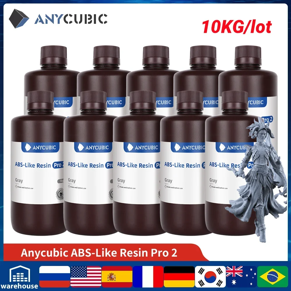 Anycubic ABS-เช่นเรซิ่น Pro 2 3D เครื่องพิมพ์ Rapid UV Curing 405nm Conservation ABS + อัพเกรด 3D เรซิ่นความแม่นยําสูงสําหรับ LCD เครื่องพิมพ์