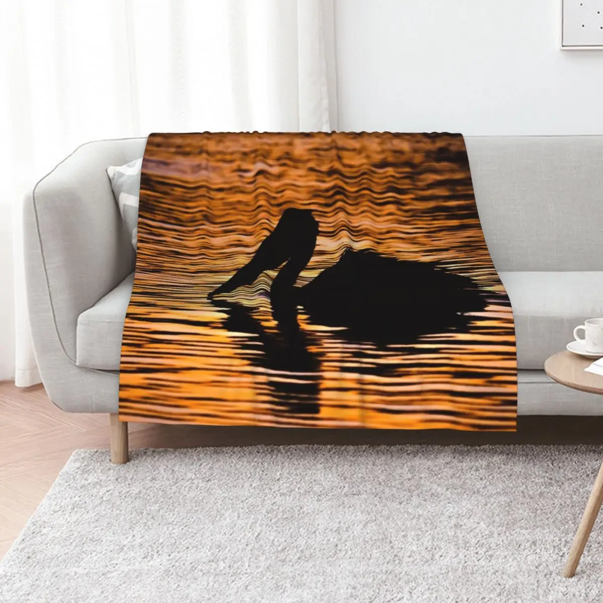 

Pelican Silhouette at Sunset Throw Blanket Sofa Soft Summer Beddings Blankets Sofas Of Decoration Blankets