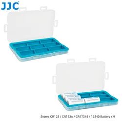 JJC CR123 CR123A Battery Case for 9x CR123 CR123A CR17345 CR16340 Water-Resistant Shockproof CR123 CR123A Battery Storage
