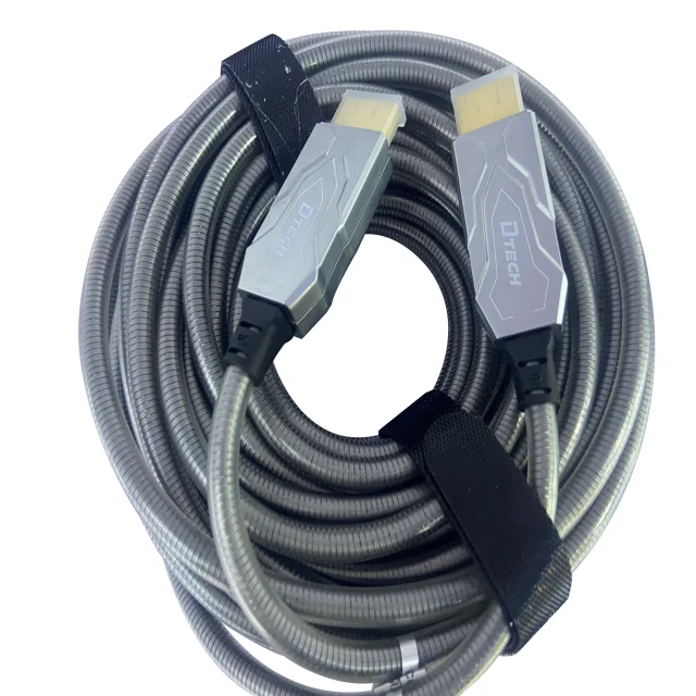 New Product 8K 4K 3D HDR Armor Version HDMI2.1 Fiber Optic Cable Gold-Plated Signal Transfer HDMI Fiber Cable 20M for Display