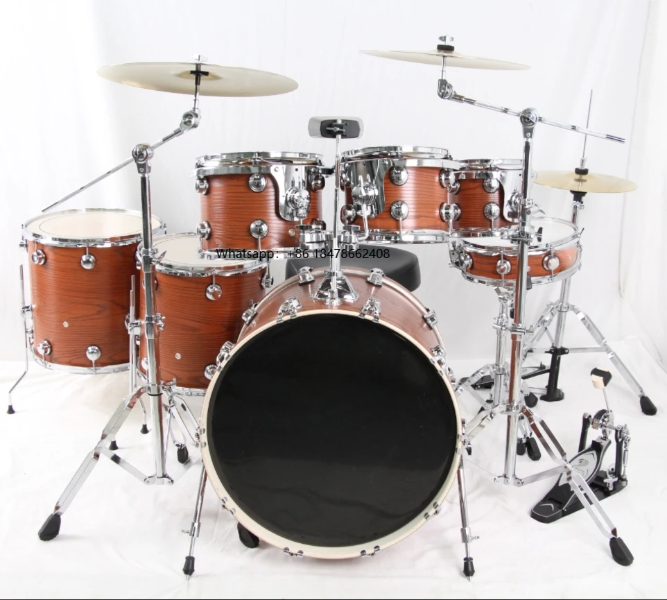 

Customizable 7-drum and 3-cymbal Drum Set Jazz Percussion Instrument YD0001