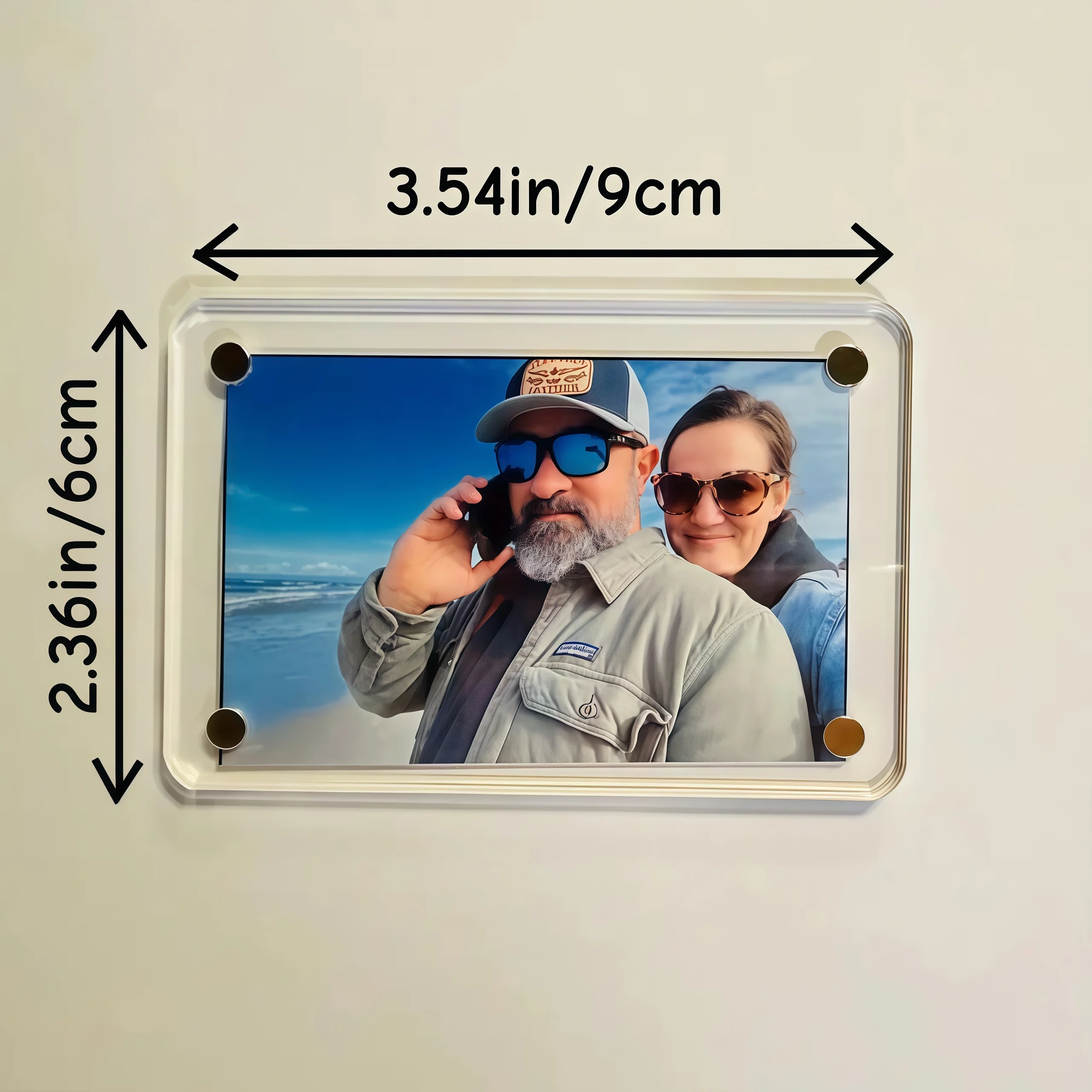 Custom Photo Magnet, Personalized Acrylic Photo Magnet, Picture Fridge Magnet, Family Photo Gift, Wedding Photo Magnet - view 3