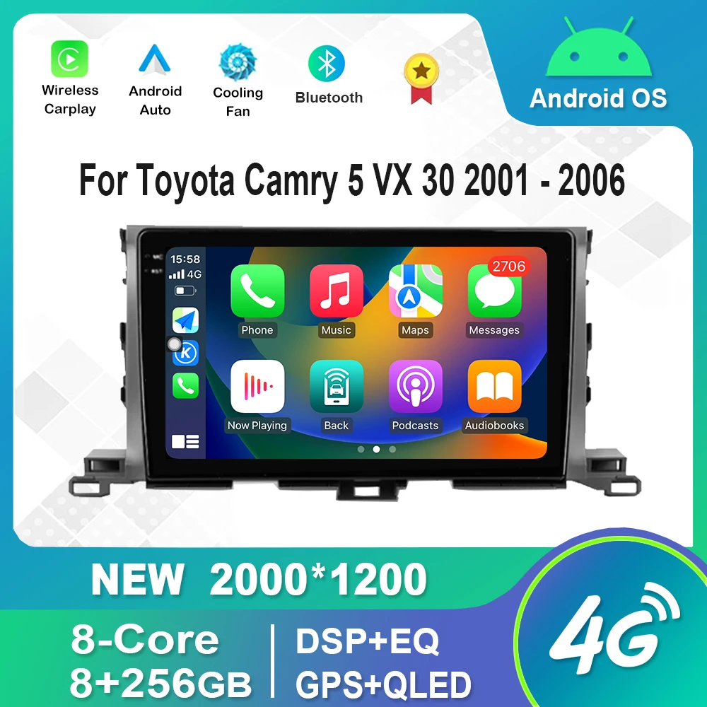 

Android System IPS QLED Screen For Toyota Highlander 3 XU50 2013 - 2018 Car Radio Multimedia Player GPS