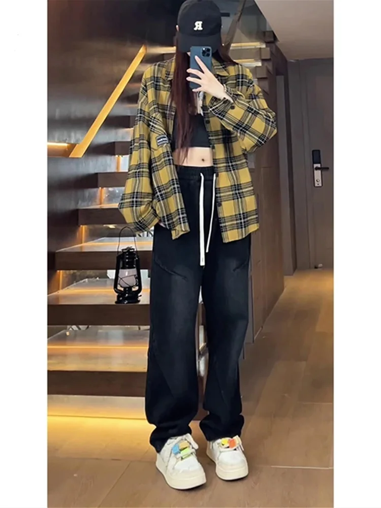 

Black Washed Soft Men's Jeans Slimming High Street Vibe Micro Flared Pants Spring Autumn Wear Comfortable Straight Leg Jeans