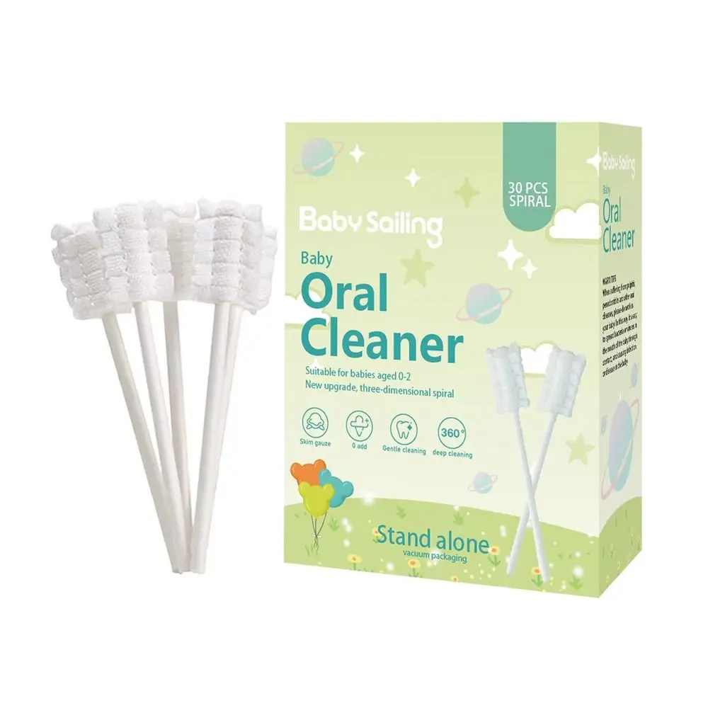 

30pcs Disposable Baby Oral Cleaner Coating Gauze Newborn Infant Toothbrush Baby Supplies Oral Care Tool Tongue Cleaning Brush
