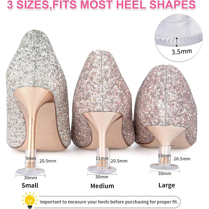 6Pairs Heel Protectors for Grass High Heel Stoppers for Grass Clear Stiletto High Heel Caps for Walking on Grass Wedding Party