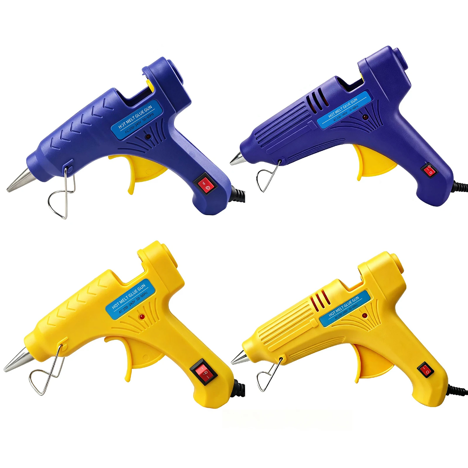 Hot Glue Gun Dual Power 20W 100W Retractable Stand Anti-Leak Nozzle for DIY Crafts Repair Packaging