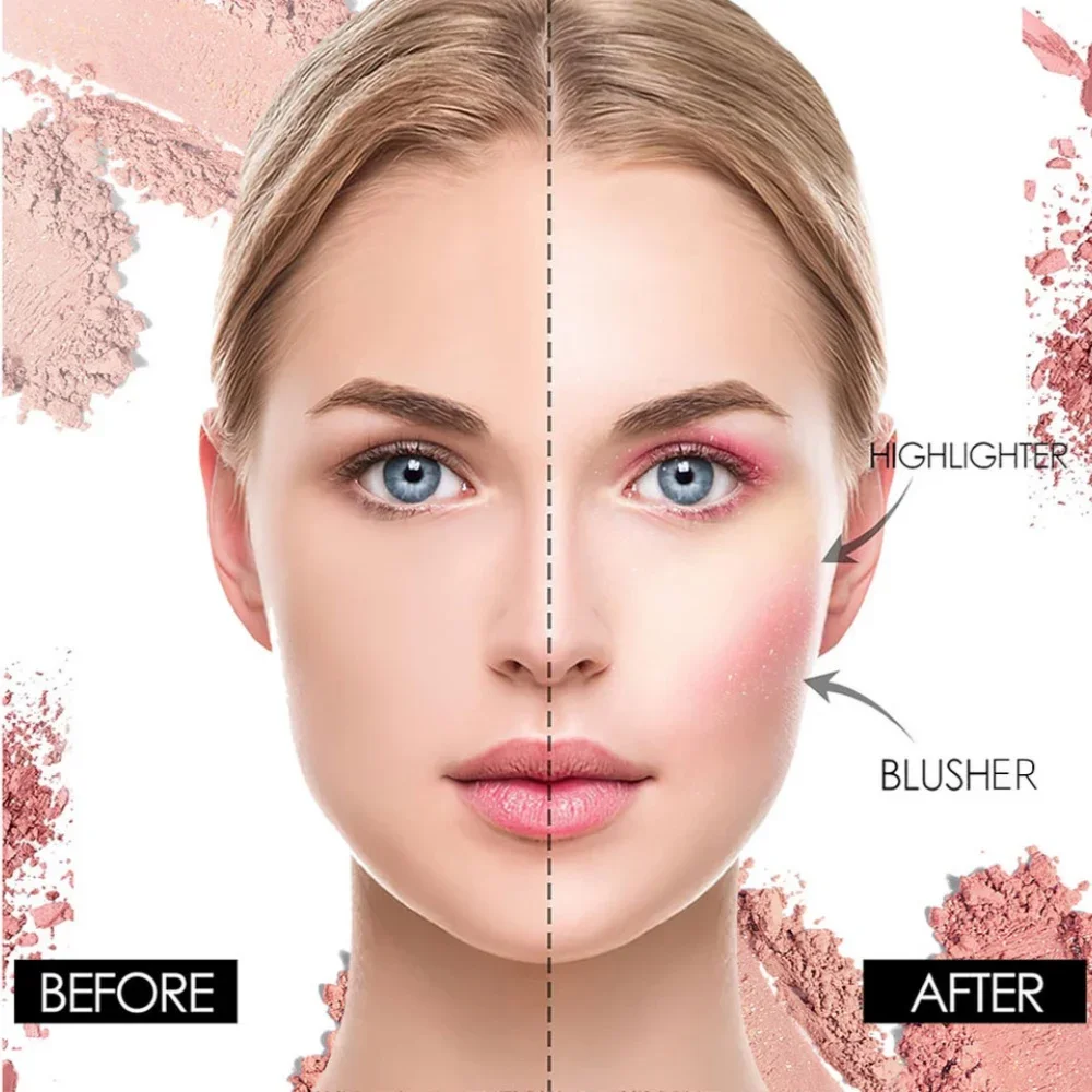 لوحة أحمر الخدود الكريمي مكونة من 3 ألوان لتحديد الوجه وتفتيح الوجه ومقاومة للماء وتدوم طويلاً ومستحضرات التجميل #4