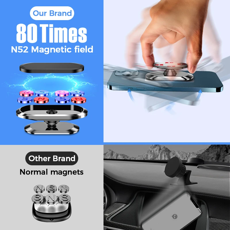 Joyroom 2Pcs Mini Magnetische Auto Telefon Halter Upgrade 8X Magneten Magnetischen Metall 360 ° Rotation Telefon Halterung Für iPhone xiaomi Huawei