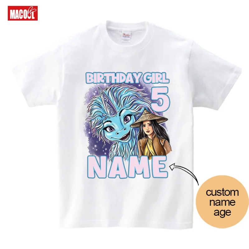 Custom Birthday Girl Shirt Family Birthday Matching Party Tshirt Family Look Outfit Party Kids Gift Last Dragon Birthday Shirt