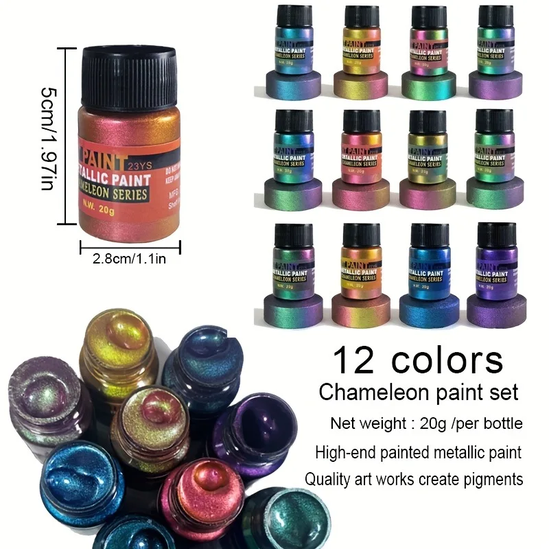 20g Color Shift Chameleon Paint Iridescent Multi-Chrome Pigment DIY Handcraft Art Painting Universal Color Changing Pigment