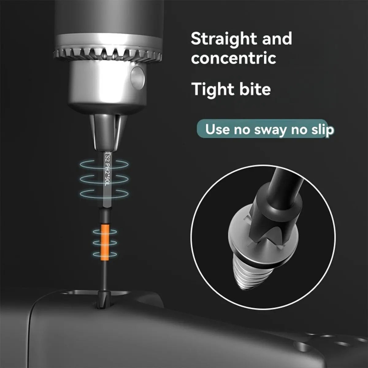 #42U 50mm PH2 Magnetic Cross Bit Set Cross Phillips Impact Batch Head,Screw Driver Hand Tool,(alloy steel)