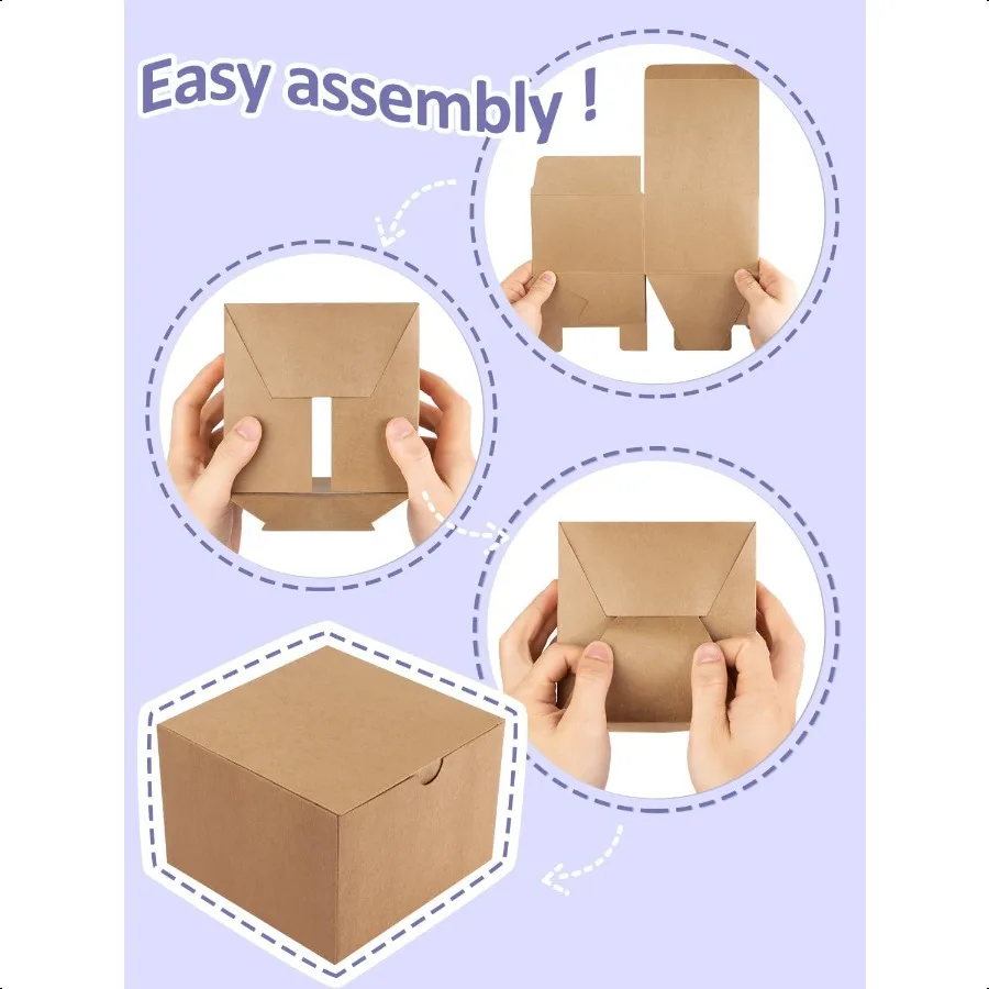 Brown Gift Boxes 5x5x3.5 25 Pack Kraft Paper Gift Boxes with Lids for Gifts Crafting Wedding Birthday Party Cupcake