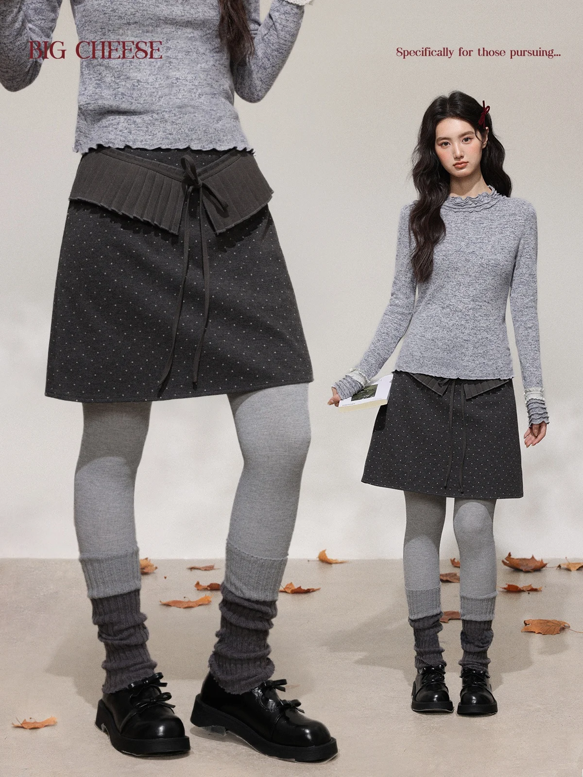 

ay Polka Dot Midi Skirt Casual Faionable Women's plus Size Commute ort Skirt Autumn Winter New Sle High Waist A-Line ...